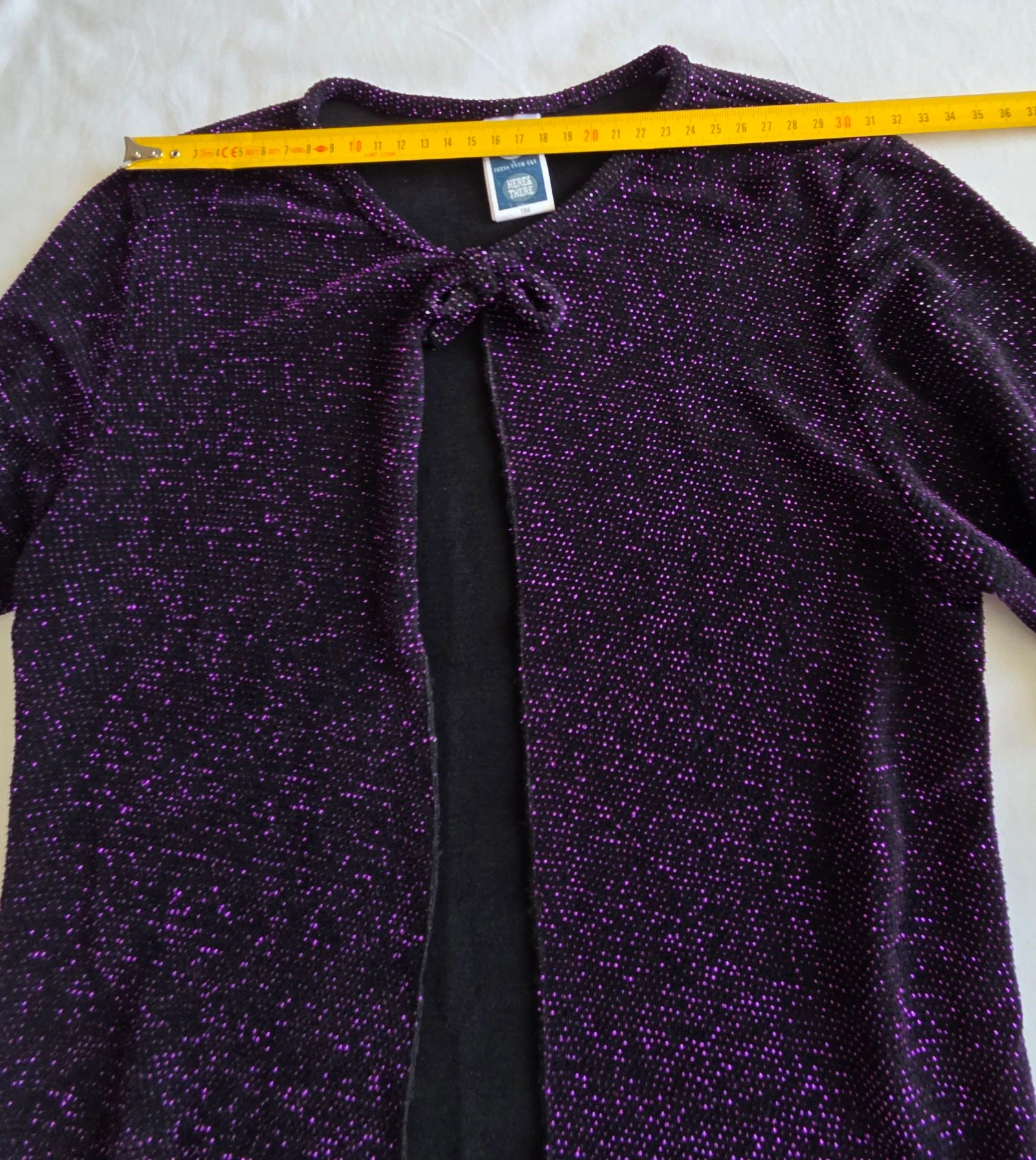 Gilet de paetês preto e roxo 14 anos 164 cm Here & There C&A bolero PP – photo 9